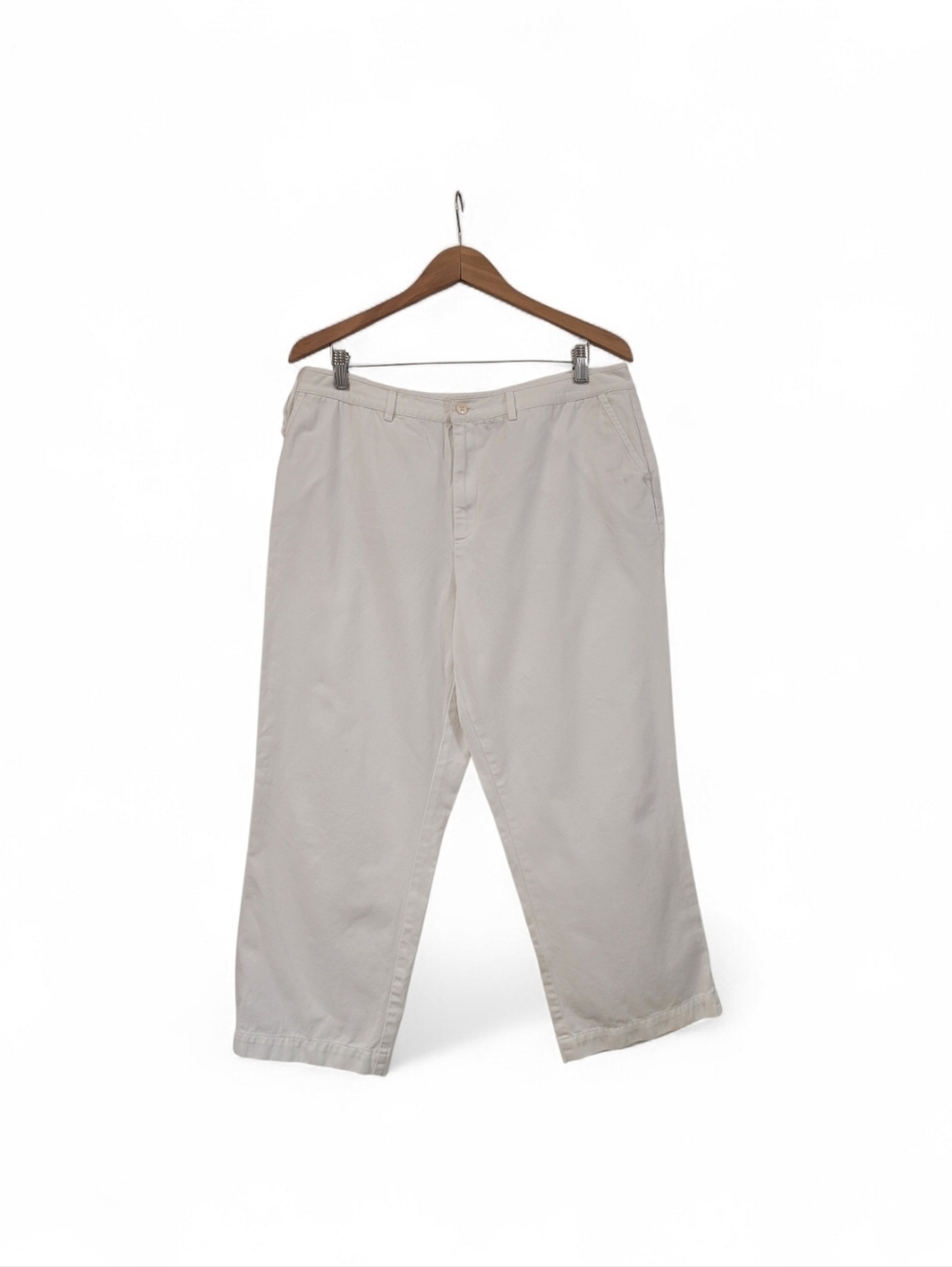 Lauren Ralph Lauren White Cropped Wide Leg Pants 16 100% Cotton Capri Y2k